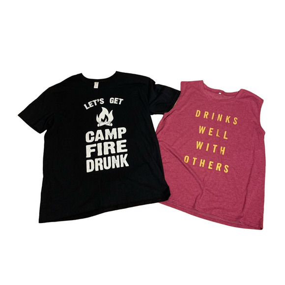 Bundle of 2 Summer Drinking T-shirts - Size XL - Picture 1 of 14